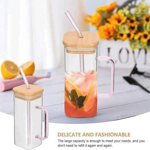 Square Shape Pookie Mug With Straw - Pink