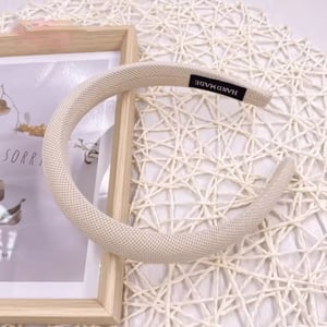 Padded Fabric Headband - Beige