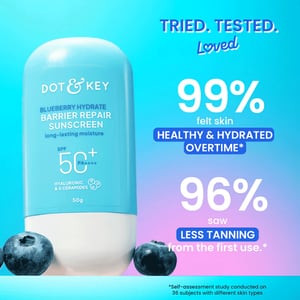 Dot & Key Blueberry Hydrate Barrier Repair Sunscreen With Hyaluronic And 5 Ceramides 50ml SPF 50+ PA++++ •