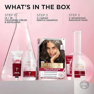 L'Oreal Paris Excellence Creme Haircolour - 3 Natural Darkest Brown•