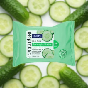 Beauty Formulas Cool Moist Cucumber Cleansing Facial Wipes - 25 Wipes  •