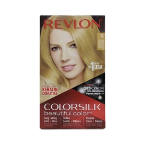 Revlon ColorSilk Beautiful 3D Hair Color - 74 Medium Blonde  •