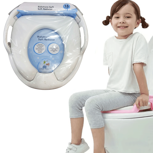 Baby Toilet Trainer Soft Seat With Handle - White