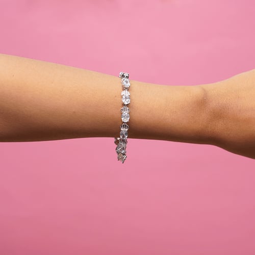 Women High Quality AD Stone Bracelet With Pouch - 001