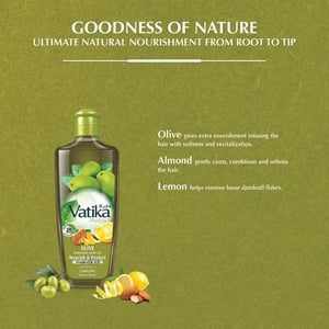 Dabur Vatika Naturals Olive Enriched Hair Oil Nourish and Protect 300ml  •