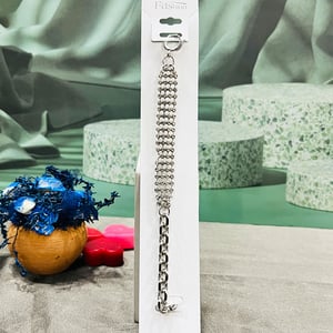 Simple Micro Paved Zircon Thin Bracelet - Silver (L1)