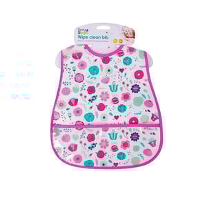 First Steps Wipe Clean Bib 6m+ - Flower