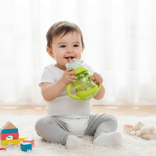 Premium Kids Water Bottle - Bright Green