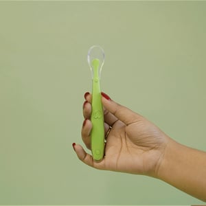 Baby Sillicone Feeding Spoon - Bright Green