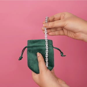 Women High Quality AD Stone Bracelet With Pouch - 004