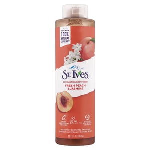 ST. Ives Fresh Peach & Jasmine Exfoliating Body Wash 650ml •