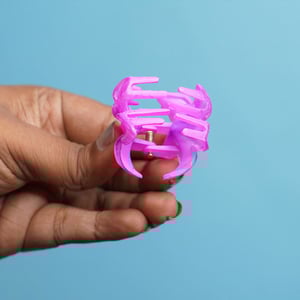 Glossy Plumeria Flower Shape Hair Clip - Purple