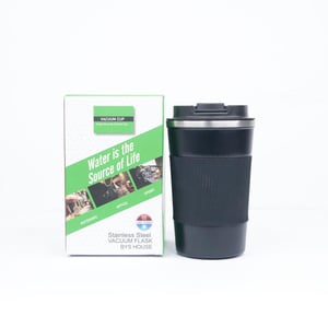 Stainless Steel Vacuum Coffee Mug With LED Display 400ml - Black