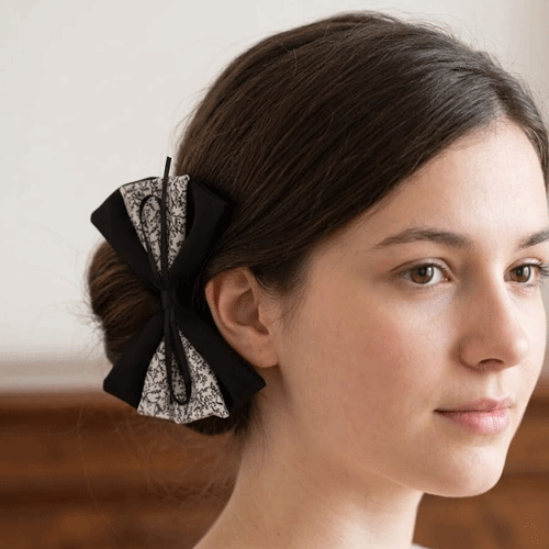 3 Layer Bow Hair Clip - White