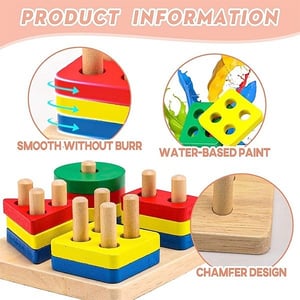 Wooden Geometric Puzzle Toy For Baby