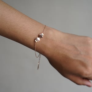 Simple Micro Paved Zircon Thin Bracelet - Rose Gold (M1)