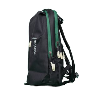 Stripelnc Exclusive Travel Backpack - Black With Green Border