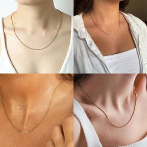 Herringbone Pattern Necklace - Thin