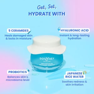 Dot & Key 72Hr Hydrating Gel Moisturizer + Probiotics 60ml •
