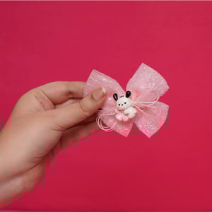 Baby Girl Bow hair Clip 1pc - Pink Pochacco
