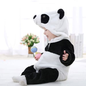 Baby Panda Costume Hooded Zip Up Jumpsuit
