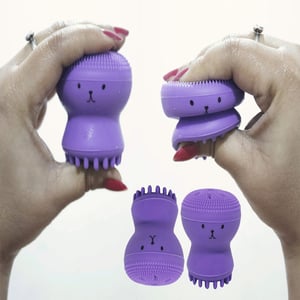 Kiss Lovely Octopus Shape Silicon Face Cleansing Scrubber - Violet