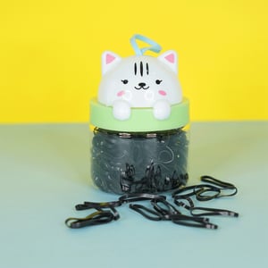 Black Rubber Hair Bands Jar For Baby Girls