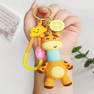 Giraffe Key Ring - Orange