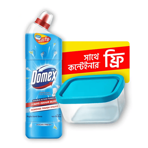 Domex Liquid Toilet Cleaner 750ml - Ocean Fresh (Get Food Container Free)