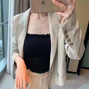 Adjustable Padded Crop Top - Black