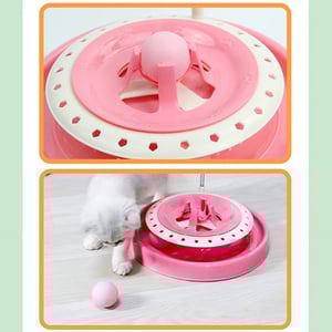 Multilayer Turntable With Spring Mouse Cat Toy  (20214)