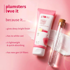 Plum Squalane And Vitamin E Dewy Bright Sunscreen 50ml SPF 50 PA+++ •