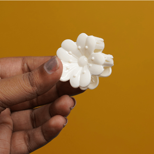 Cherry Blossom Hair Clip - White