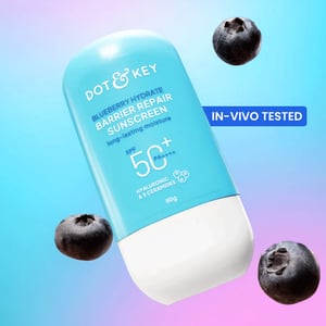 Dot & Key Blueberry Hydrate Barrier Repair Sunscreen SPF 50+ with Hyaluronic and Ceramides PA+++ 80g•
