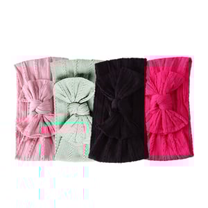 Wide Edge Bow Childrens Hairband 4pc Set - A1