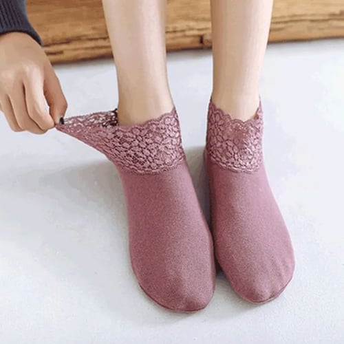 Breathable Lightweight Floor Socks - Dull Magenta