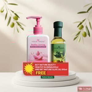 Nature Beauty Healthy Glowing Moisturizing Body Lotion 200ml (Get Nature Beauty Olive Oil - Glass 100ml Free)