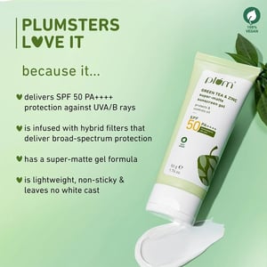 Plum Green Tea & Zinc Super Matte Gel Sunscreen 50gm - SPF 50 PA++++ •