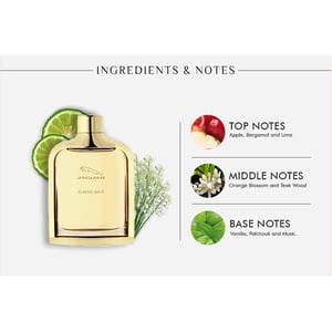 JAGUAR Classic Gold Eau De Toilette Vaporisateur Natural Spray 100ml•