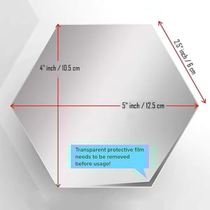 Hexagon Mirror Glass Wall Sticker 12pcs