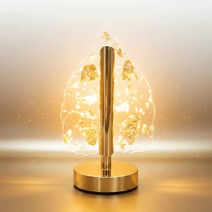 Golden Foil Ember Gilded Leaf Table Lamp