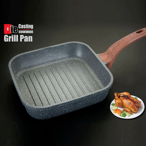 Die Casting Grill pan With Lid - 26cm •