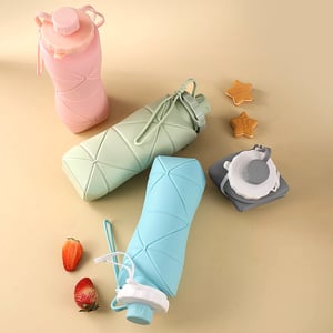Silicone Folding Bottle 600ml - Green