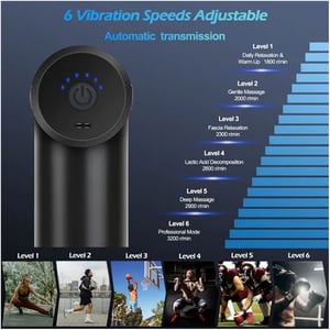 Electric Vibration Body Muscle Massager Gun - Red