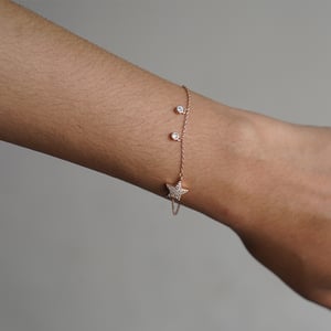 Simple Micro Paved Zircon Thin Bracelet - Rose Gold (H1)