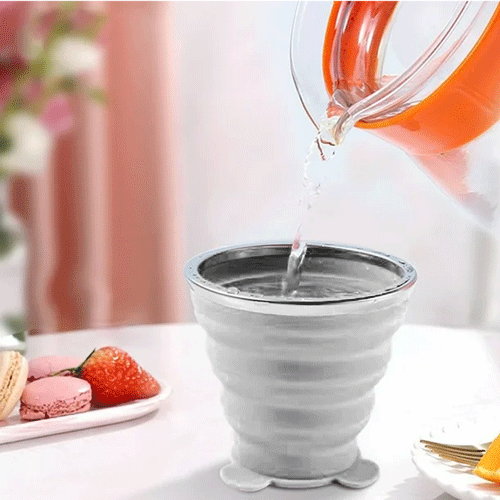 Folding Travel Mug - Gray