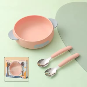 Children's Food Grade Silicone Gum Bowl - Pink