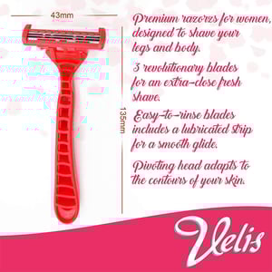 Velis Lubricated Aloe Strip 3 Blades Razor - 3pcs