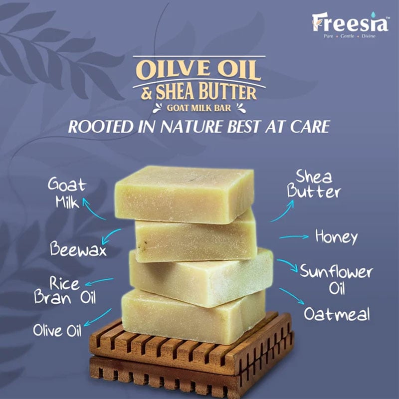 Freesia Olive Oil & Shea Butter Goat Milk Bathing Bar 100g
