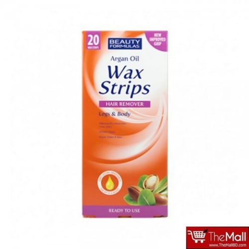 Beauty Formulas Argan Oil Wax Strips Hair Remover 20 Strips •